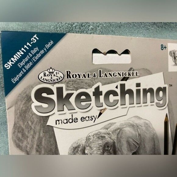 NWOT Royal & Langnickel 5"x7" Elephant & Baby Sketching Made Easy Kit - Picture 2 of 12
